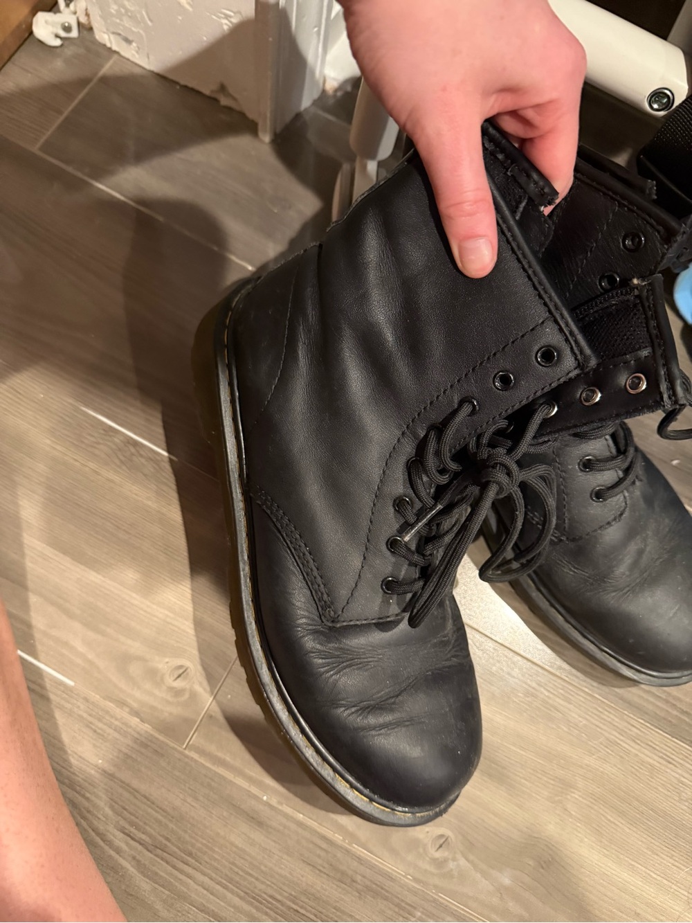 Classic Black Leather Lace-Up Doc Marten Kids